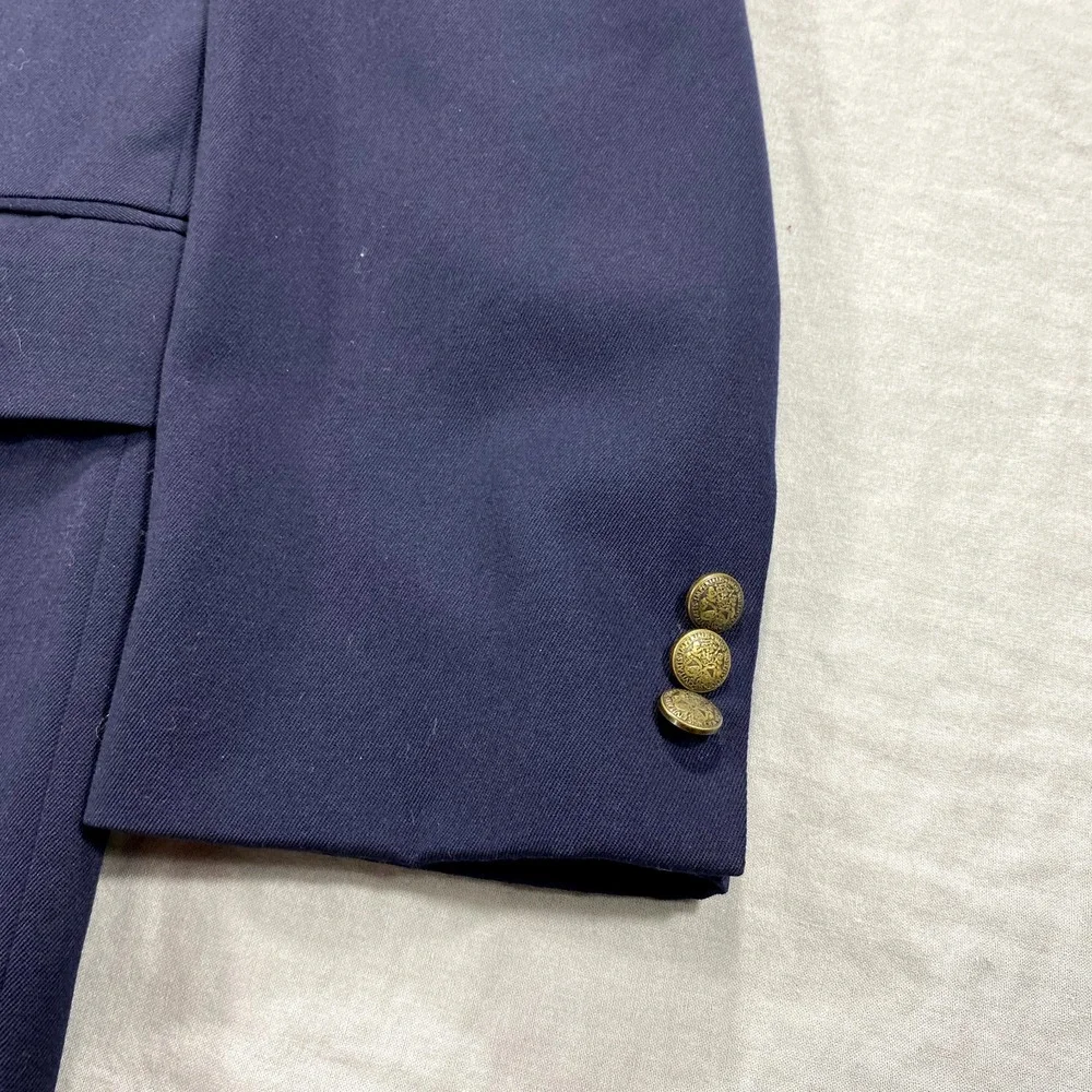 Oscar De La Renta Blazer Mens 40L‎ Blue Wool Two Button Front Sport CoatJacket